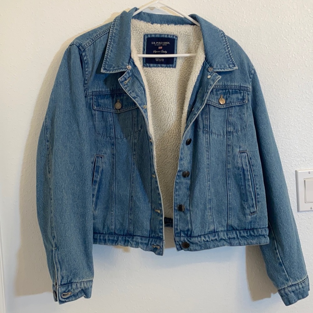 90s 2000s Sherpa lined Jean jacket oversized denim